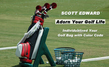 Load image into Gallery viewer, Scott Edward Golf Club Knitted Headcovers for Driver(460cc),Fairway(3/5/7) and Hybrid(UT),Double Layers Acrylic Yarn, Black White Red Argyle  Pattern for Golfer Gifts,Golf Club Protector