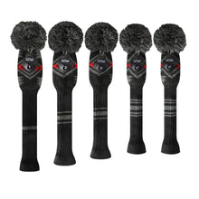 Load image into Gallery viewer, Scott Edward Knitted Golf Club Covers for Driver Wood,Fairway Wood and Hybrid Wood,Protect Golf Club from Scratches and Dust,Decorate Golf Bags with Maya Black Red Pattern
