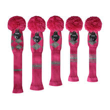 Load image into Gallery viewer, Scott Edward Knitted Golf Covers for Driver Wood,Fairway Wood and Hybrid Wood,Protect Golf Club from Scratches and Dust,Double Layers,Decorate Golf Bags,Rose Grey Argyles