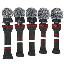 Load image into Gallery viewer, Scott Edward Knitted Golf Covers for Driver Wood,Fairway Wood and Hybrid Wood,Protect Golf Club from Scratches and Dust,Decorate Golf Bags with Classical Grey White Red Stripes