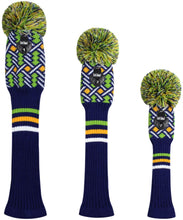 Load image into Gallery viewer, Scott Edward Golf Club Knitted Headcovers for Driver(460cc),Fairway(3/5/7) and Hybrid(UT),Double Layers Acrylic Yarn, Four Colors Styles Pattern for Golfer Gifts,Golf Club Protector