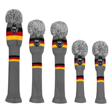 Load image into Gallery viewer, Scott Edward Knitted Golf Covers for Driver Wood,Fairway Wood and Hybrid Wood,Protect Golf Club from Scratches and Dust,Double Layers,Decorate Golf Bags, Grey Yellow Pattern