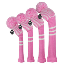 Load image into Gallery viewer, 2022 New Style Scott Edward Knitted Golf Covers for Driver Wood,Fairway Wood and Hybrid Wood,Protect Golf Club from Scratches and Dust,Decorate Golf Bags with Pink Herringbone Pattern