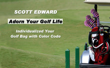 Load image into Gallery viewer, 2022 Scott Edward Golf Club Knitted Headcovers for Driver(460cc),Fairway(3/5/7) and Hybrid(UT),Double Layers Acrylic Yarn, Three Fine Streak Pattern for Golfer Gifts, Purple Color