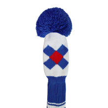 Load image into Gallery viewer, Scott Edward Knitted Golf Covers for Driver Wood,Fairway Wood and Hybrid Wood,Protect Golf Club from Scratches and Dust,Decorate Golf Bags with Blue Red Argyles