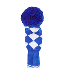 Load image into Gallery viewer, Scott Edward Knitted Golf Covers for Driver Wood,Fairway Wood and Hybrid Wood,Protect Golf Club from Scratches and Dust,Double Layers,Decorate Golf Bags,Blue White Argyles