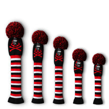 Load image into Gallery viewer, Scott Edward Golf Club Knitted Headcovers Double Layers Elastic Acrylic Yarn,Fluffy Pom Creativity Pattern for Golfer Gifts,Golf Club Protector- Skull Pattern for Driver(460cc),Fairway(3/5/7) and Hybrid(UT)