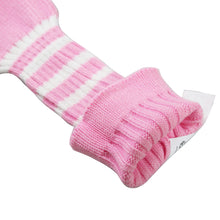 Load image into Gallery viewer, Scott Edward Golf Club Knitted Headcovers Double Layers Elastic Acrylic Yarn,Fluffy Pom Creativity Pattern for Golfer Gifts,Golf Club Protector-for Driver(460cc),Fairway(3/5/7) and Hybrid(UT)-Pink White Stripes