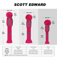 Load image into Gallery viewer, Scott Edward Knitted Golf Covers for Driver Wood,Fairway Wood and Hybrid Wood,Protect Golf Club from Scratches and Dust,Double Layers,Decorate Golf Bags,Rose Grey Argyles