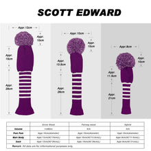 Load image into Gallery viewer, Scott Edward Purple White Stripes Golf Bag Head Cover Size Chart