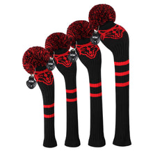 Load image into Gallery viewer, Scott Edward Golf Club Knitted Headcovers Double Layers Elastic Acrylic Yarn,Fluffy Pom Creativity Pattern for Golfer Gifts,Golf Club Protector- Cute Red Fox for Driver(460cc),Fairway(3/5/7) and Hybrid(UT)