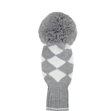 Load image into Gallery viewer, Scott Edward Golf Club Covers for Driver(460cc),Fairway and Hybrid,Grey White Argyles Elastic Yarn,Sung Fit for Golf Head with Pom Pom,Protect golf from Scratches and Dust