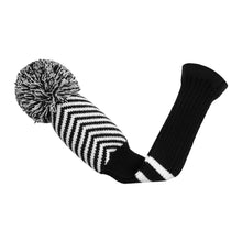 Load image into Gallery viewer, Scott Edward Knitted Golf Covers for Driver Wood,Fairway Wood and Hybrid Wood,Protect Golf Club from Scratches and Dust,Double Layers,Decorate Golf Bags, Black White Twill Pattern