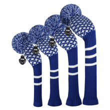 Load image into Gallery viewer, Scott Edward Golf Club Knitted Headcovers for Driver(460cc),Fairway(3/5/7) and Hybrid(UT),Double Layers Acrylic Yarn,Fluffy Pom Creativity Pattern for Golfer Gifts,Golf Club Protector