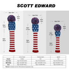 Load image into Gallery viewer, Scott Edward Knitted Golf Covers for Driver Wood,Fairway Wood and Hybrid Wood,Protect Golf Club from Scratches and Dust,Double Layers,Decorate Golf Bags, Starfish Pattern