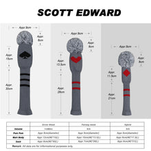 Load image into Gallery viewer, Scott Edward Golf Club Cover with Poker Pattern for Driver(460cc) Wood*1,Fairway Wood*2 and Hybrid(UT) Wood*1,Personalised Golf Protector away from Scratches and Dust