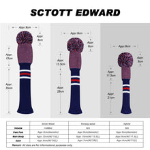 Load image into Gallery viewer, Scott Edward Knitted Golf Covers for Driver Wood,Fairway Wood and Hybrid Wood,Protect Golf Club from Scratches and Dust,Double Layers,Decorate Golf Bags, Blue Dots Pattern
