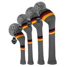 Load image into Gallery viewer, Scott Edward Knitted Golf Covers for Driver Wood,Fairway Wood and Hybrid Wood,Protect Golf Club from Scratches and Dust,Double Layers,Decorate Golf Bags, Grey Yellow Pattern