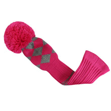 Load image into Gallery viewer, Scott Edward Knitted Golf Covers for Driver Wood,Fairway Wood and Hybrid Wood,Protect Golf Club from Scratches and Dust,Double Layers,Decorate Golf Bags,Rose Grey Argyles
