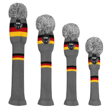 Load image into Gallery viewer, Scott Edward Knitted Golf Covers for Driver Wood,Fairway Wood and Hybrid Wood,Protect Golf Club from Scratches and Dust,Double Layers,Decorate Golf Bags, Grey Yellow Pattern