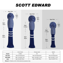 Load image into Gallery viewer, Scott Edward Golf Club Knitted Headcovers for Driver(460cc),Fairway(3/5/7) and Hybrid(UT),Double Layers Acrylic Yarn,Fluffy Pom Creativity Pattern for Golfer Gifts,Golf Club Protector