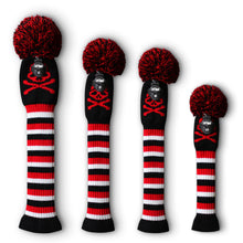 Load image into Gallery viewer, Scott Edward Golf Club Knitted Headcovers Double Layers Elastic Acrylic Yarn,Fluffy Pom Creativity Pattern for Golfer Gifts,Golf Club Protector- Skull Pattern for Driver(460cc),Fairway(3/5/7) and Hybrid(UT)