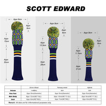 Load image into Gallery viewer, Scott Edward Golf Club Knitted Headcovers for Driver(460cc),Fairway(3/5/7) and Hybrid(UT),Double Layers Acrylic Yarn, Four Colors Styles Pattern for Golfer Gifts,Golf Club Protector
