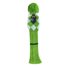 Load image into Gallery viewer, Scott Edward Knitted Golf Covers for Driver Wood,Fairway Wood and Hybrid Wood,Protect Golf Club from Scratches and Dust,Double Layers,Decorate Golf Bags,Green Grey Argyles