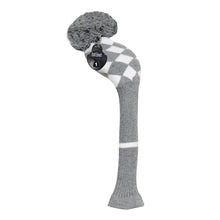Load image into Gallery viewer, Scott Edward Golf Club Covers for Driver(460cc),Fairway and Hybrid,Grey White Argyles Elastic Yarn,Sung Fit for Golf Head with Pom Pom,Protect golf from Scratches and Dust