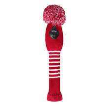 Load image into Gallery viewer, Scott Edward Golf Head Cover for Driver Wood,Fairway Wood,Hybrid Wood,Double Layer,Elastic Yarn,Fluffy Pom Snug for Golf Club and Decorate Golf Bags,Classic Style-Crimson White Stripes