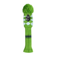 Load image into Gallery viewer, Scott Edward Knitted Golf Covers for Driver Wood,Fairway Wood and Hybrid Wood,Protect Golf Club from Scratches and Dust,Double Layers,Decorate Golf Bags,Green Grey Argyles