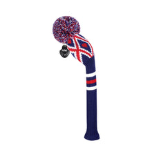 Load image into Gallery viewer, 2022 Scott Edward Golf Club Knitted Headcovers for Driver(460cc),Fairway(3/5/7) and Hybrid(UT),Double Layers Acrylic Yarn, Red H Blue White Grid Pattern for Golfer Gifts,Golf Club Protector