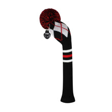 Load image into Gallery viewer, Scott Edward Golf Club Knitted Headcovers for Driver(460cc),Fairway(3/5/7) and Hybrid(UT),Double Layers Acrylic Yarn, Black White Red Argyle  Pattern for Golfer Gifts,Golf Club Protector