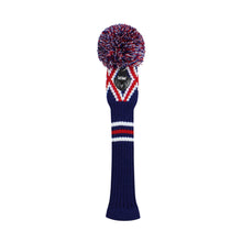 Load image into Gallery viewer, 2022 Scott Edward Golf Club Knitted Headcovers for Driver(460cc),Fairway(3/5/7) and Hybrid(UT),Double Layers Acrylic Yarn, Red H Blue White Grid Pattern for Golfer Gifts,Golf Club Protector
