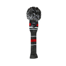 Load image into Gallery viewer, Scott Edward Golf Club Knitted Headcovers Double Layers Elastic Acrylic Yarn,Fluffy Pom Creativity Pattern for Golfer Gifts,Golf Club Protector- Classcial Red Warning Stripes for Driver(460cc),Fairway(3/5/7) and Hybrid(UT)