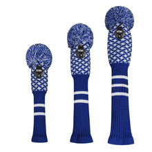 Load image into Gallery viewer, Scott Edward Golf Club Knitted Headcovers for Driver(460cc),Fairway(3/5/7) and Hybrid(UT),Double Layers Acrylic Yarn,Fluffy Pom Creativity Pattern for Golfer Gifts,Golf Club Protector