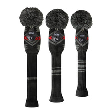 Load image into Gallery viewer, Scott Edward Knitted Golf Club Covers for Driver Wood,Fairway Wood and Hybrid Wood,Protect Golf Club from Scratches and Dust,Decorate Golf Bags with Maya Black Red Pattern
