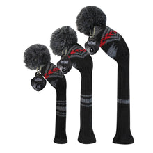 Load image into Gallery viewer, Scott Edward Knitted Golf Club Covers for Driver Wood,Fairway Wood and Hybrid Wood,Protect Golf Club from Scratches and Dust,Decorate Golf Bags with Maya Black Red Pattern