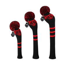 Load image into Gallery viewer, Scott Edward Golf Club Knitted Headcovers Double Layers Elastic Acrylic Yarn,Fluffy Pom Creativity Pattern for Golfer Gifts,Golf Club Protector- Cute Red Fox for Driver(460cc),Fairway(3/5/7) and Hybrid(UT)