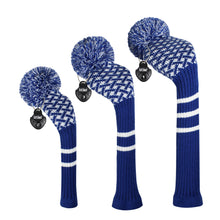 Load image into Gallery viewer, Scott Edward Golf Club Knitted Headcovers for Driver(460cc),Fairway(3/5/7) and Hybrid(UT),Double Layers Acrylic Yarn,Fluffy Pom Creativity Pattern for Golfer Gifts,Golf Club Protector