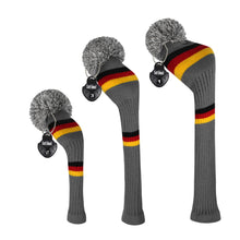 Load image into Gallery viewer, Scott Edward Knitted Golf Covers for Driver Wood,Fairway Wood and Hybrid Wood,Protect Golf Club from Scratches and Dust,Double Layers,Decorate Golf Bags, Grey Yellow Pattern