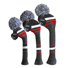 Load image into Gallery viewer, Scott Edward Knitted Golf Covers for Driver Wood,Fairway Wood and Hybrid Wood,Protect Golf Club from Scratches and Dust,Decorate Golf Bags with Classical Grey White Red Stripes