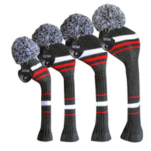 Load image into Gallery viewer, Scott Edward Knitted Golf Covers for Driver Wood,Fairway Wood and Hybrid Wood,Protect Golf Club from Scratches and Dust,Decorate Golf Bags with Classical Grey White Red Stripes