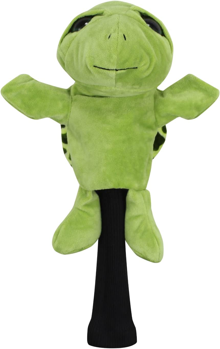 Scott Edward Funny Animal Head Golf Covers, Fit for Drivers and Fairway Wood, Cute Tortoise, Cool and Functional