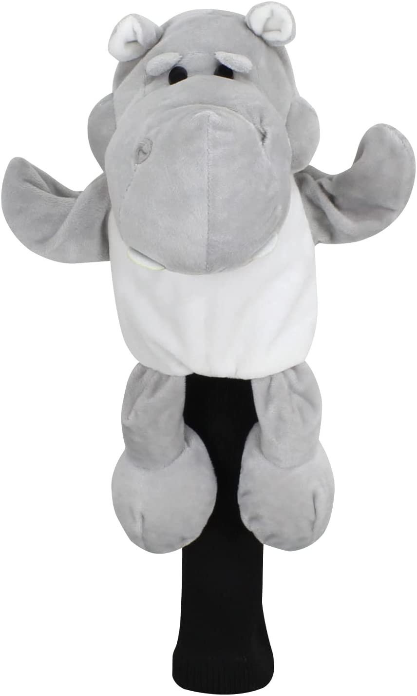 Scott Edward Funny Animal Head Golf Covers, Fit  for Drivers and Fairway Wood, Cute Hippo, Cool and Functional