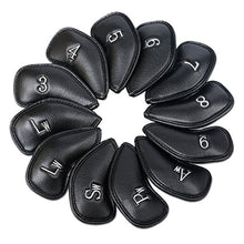 Load image into Gallery viewer, Golf PU leather iron set 12 pieces for golf club head cover Set of 12 pieces for most clubs Club head covers embroidered with club labels
