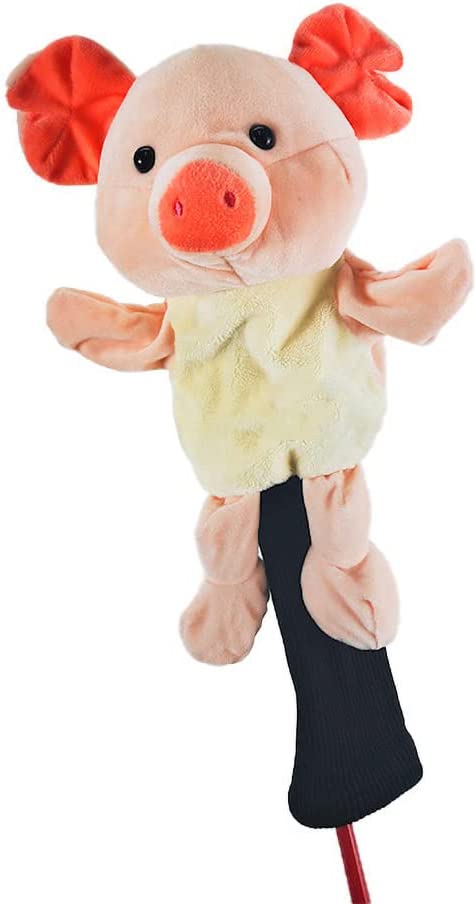 Scott Edward Funny Animal Head Golf Covers, Fit for Drivers and Fairway Wood, Cute Little Pig, Cool and Functional