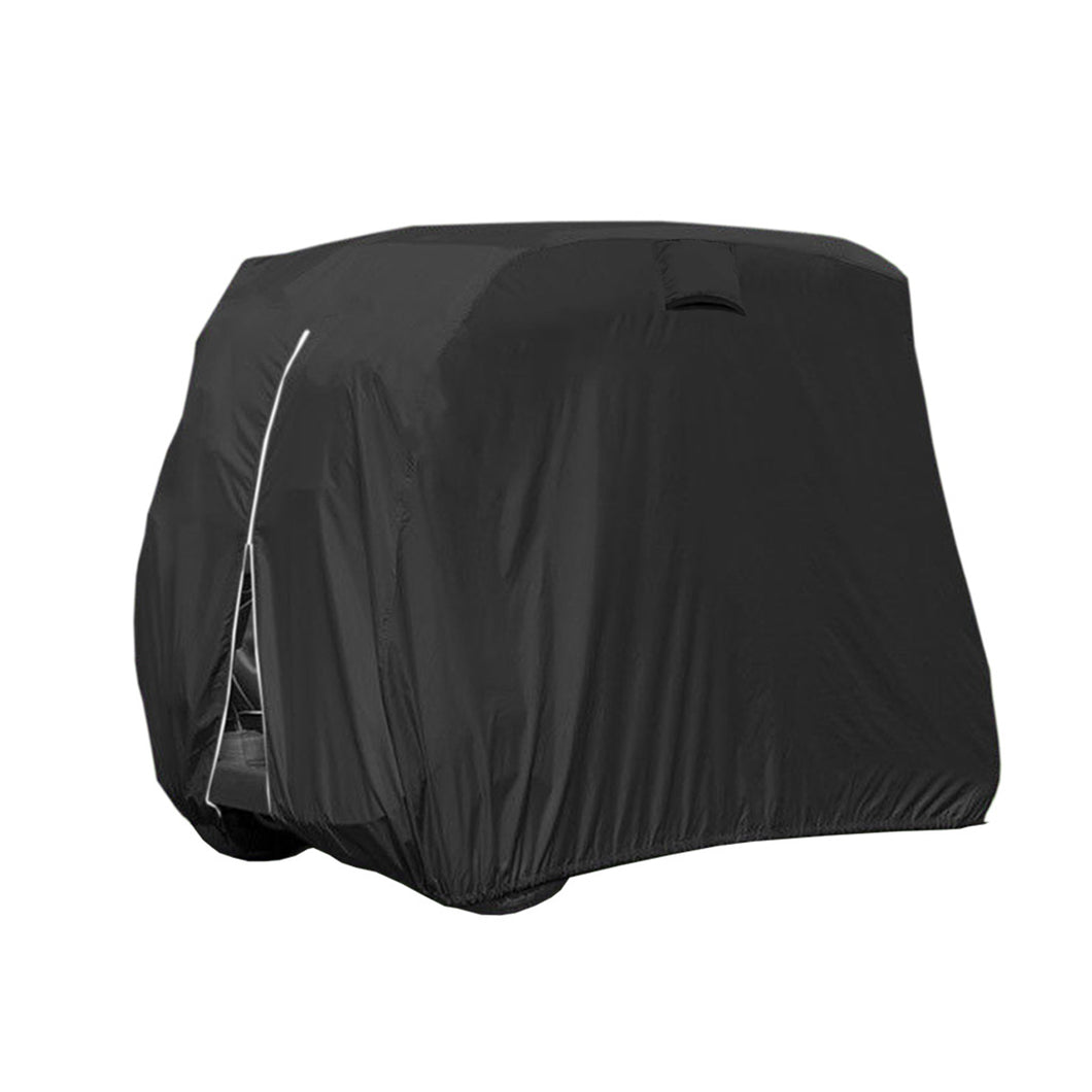 Scott Edward Golf Cart Cover 400D Waterproof Windproof Sunproof Outdoor All-Weather Polyester Full Golf Cart Cover Fits EZGO, Club Car, Yamaha, 2/4 Passenger Golf Cart, Black with air vent