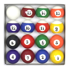 Load image into Gallery viewer, Scott Edward Billiard Pool Balls, Complete Set of 16 Pool Balls, Diameter 22.5&quot; (57.2mm) Weight 170/180G Cue Ball Set for Pool Table and Display, Regulation Size Pool Table Balls for Replacement
