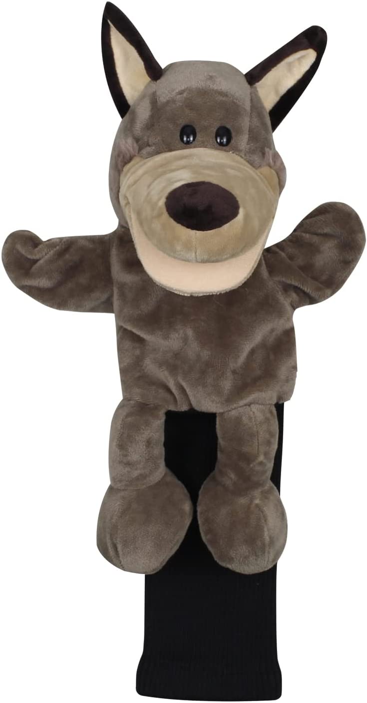 Scott Edward Funny Animal Head Golf Covers, Fit  for Drivers and Fairway Wood, Gray Wolf, Cool and Functional